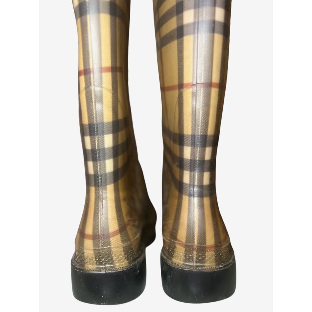 Burberry Haymarket Tall Rain Boots Nova Check Plaid Size 40 EUR/9.5 US - Picture 4 of 6